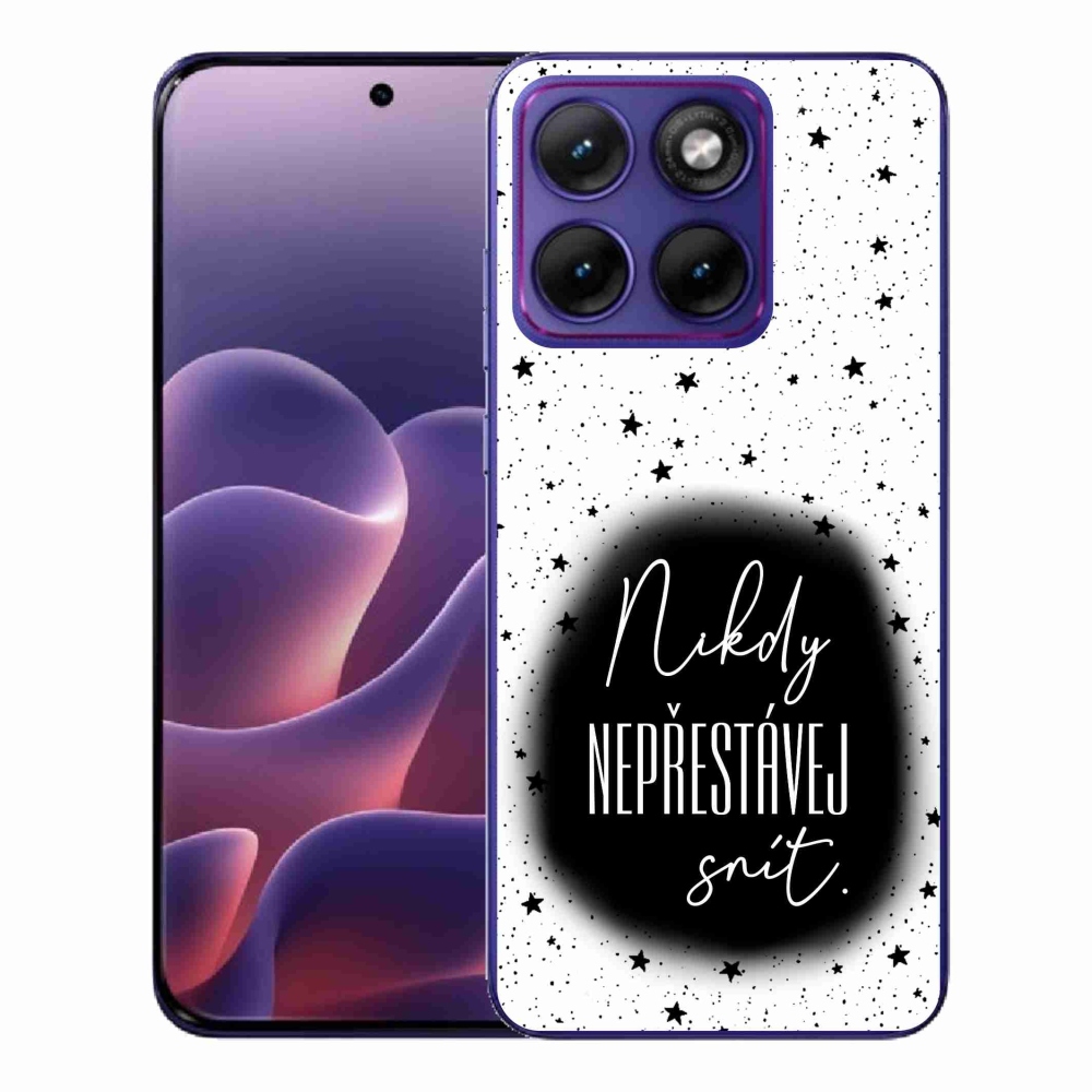 Gelový kryt mmCase na Motorola Edge 70 Fusion - citát 1 černobílé pozadí
