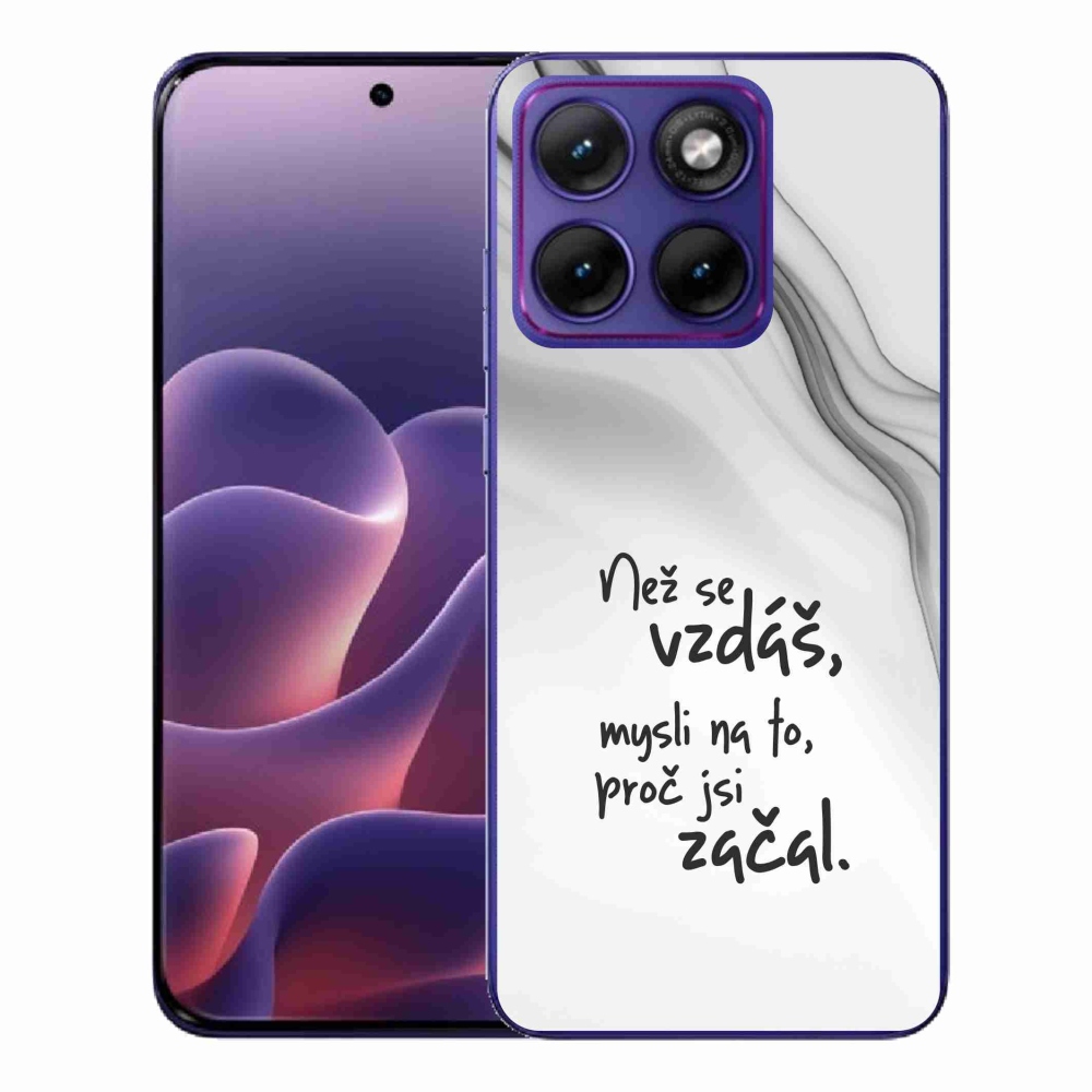 Gelový kryt mmCase na Motorola Edge 70 Fusion - citát 2 bílé pozadí