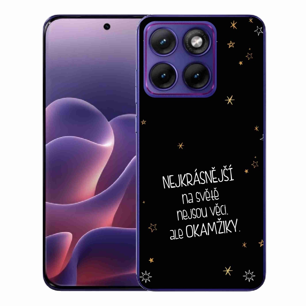 Gelový kryt mmCase na Motorola Edge 70 Fusion - citát 4 černé pozadí