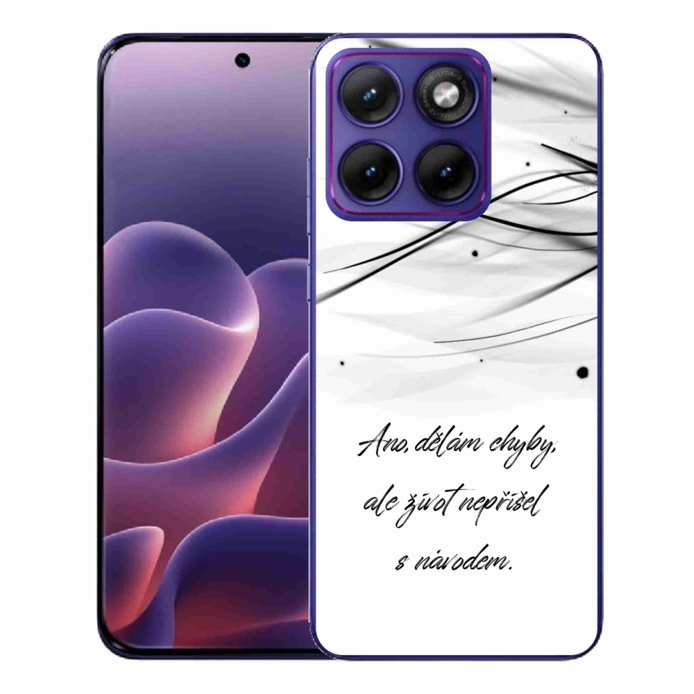 Gelový kryt mmCase na Motorola Edge 70 Fusion - citát bílé pozadí