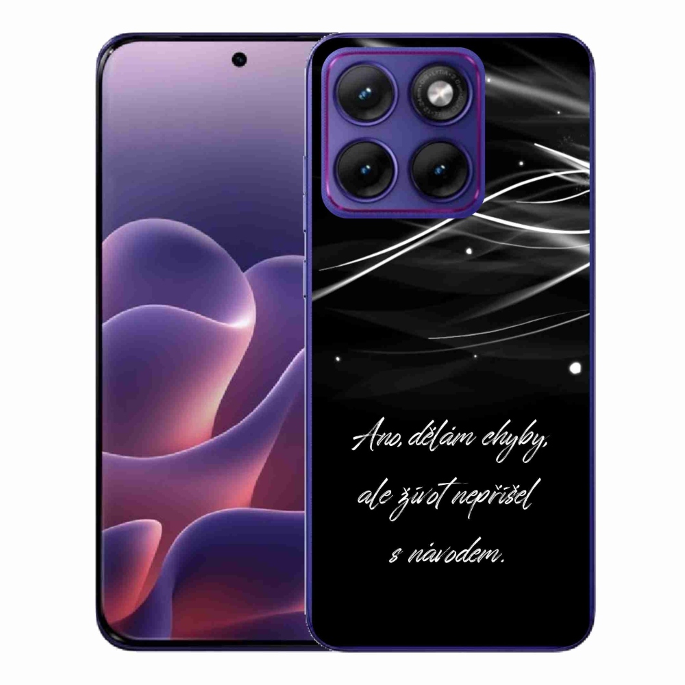 Gelový kryt mmCase na Motorola Edge 70 Fusion - citát černé pozadí