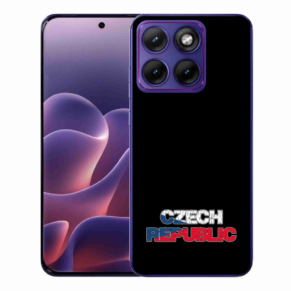 Gelový kryt mmCase na Motorola Edge 70 Fusion - Czech Republic černé pozadí