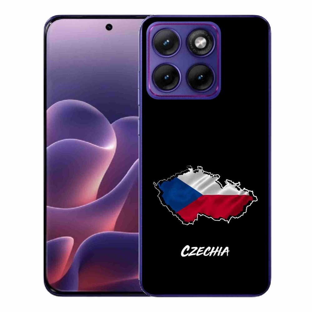 Gelový kryt mmCase na Motorola Edge 70 Fusion - Czechia černé pozadí