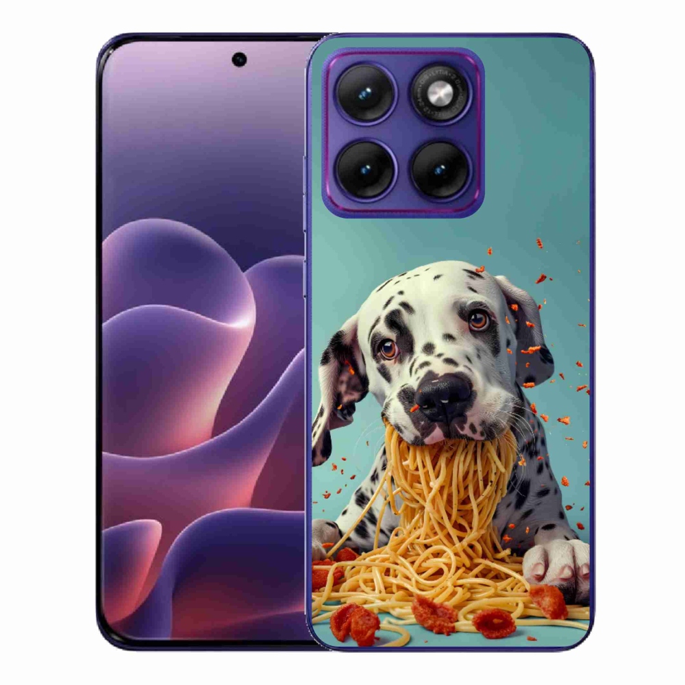 Gelový kryt mmCase na Motorola Edge 70 Fusion - dalmatin a špagety