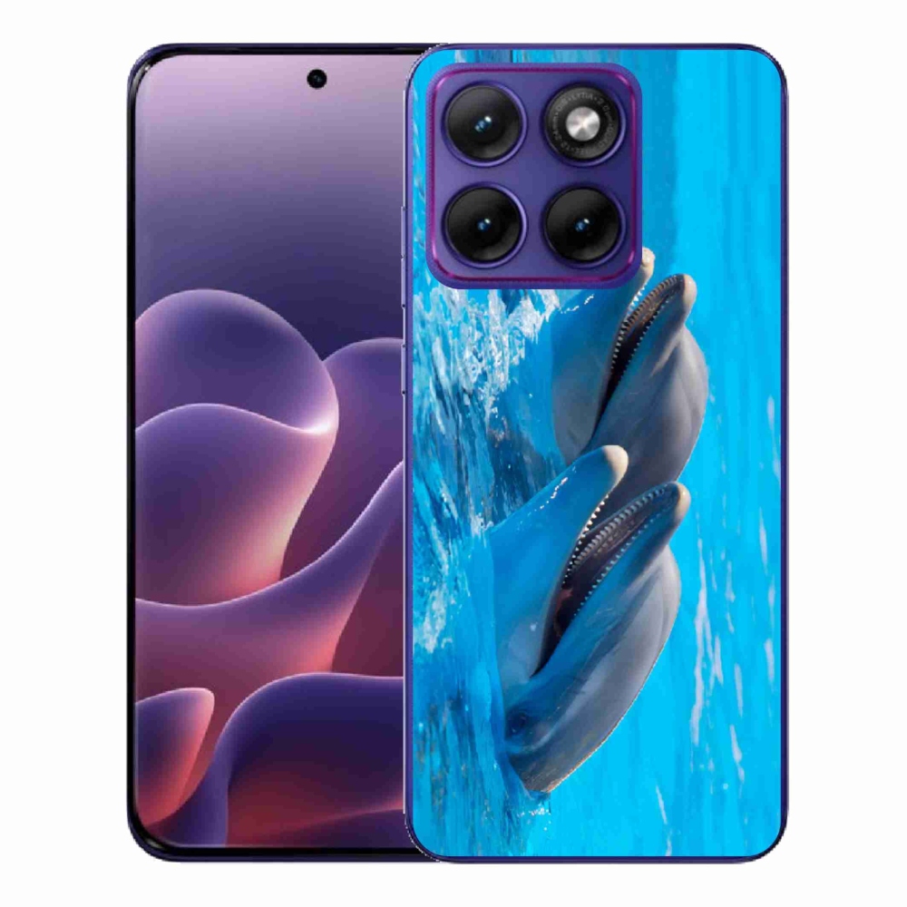 Gelový kryt mmCase na Motorola Edge 70 Fusion - delfíni