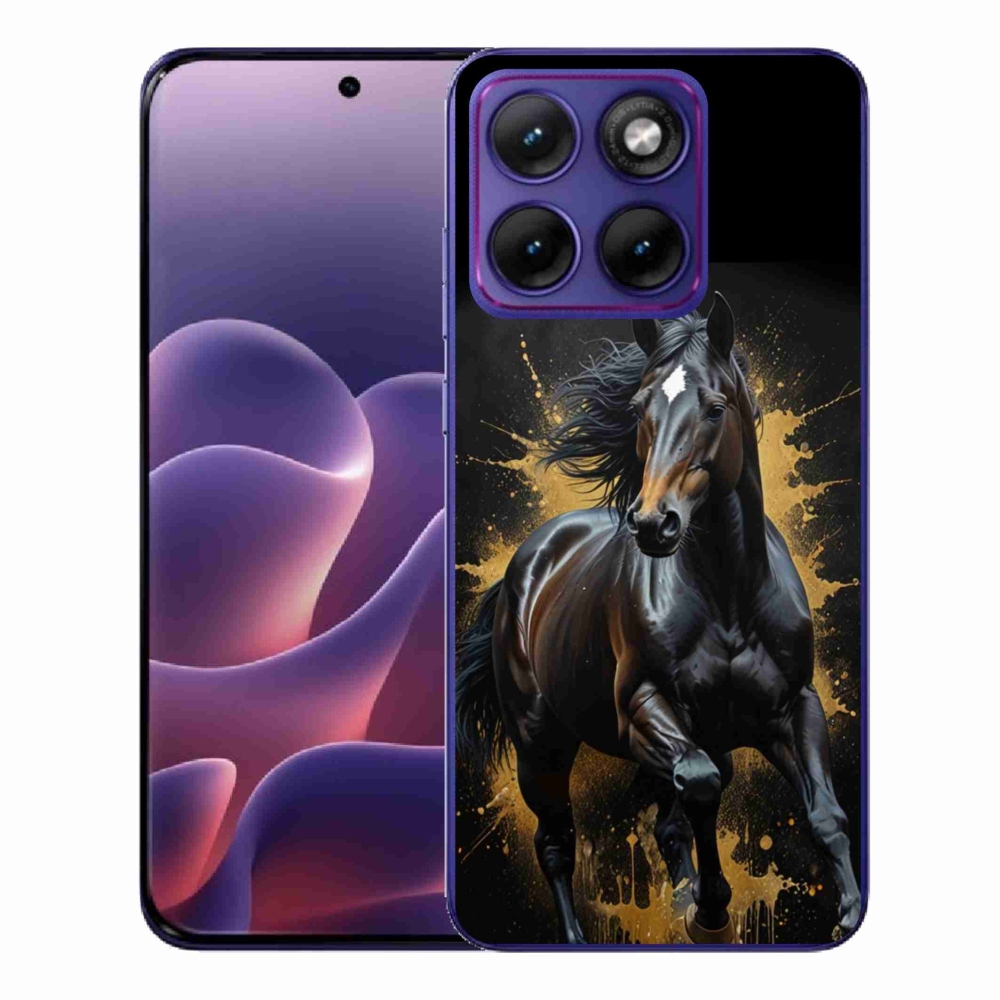 Gelový kryt mmCase na Motorola Edge 70 Fusion - elegantní černý hřebec