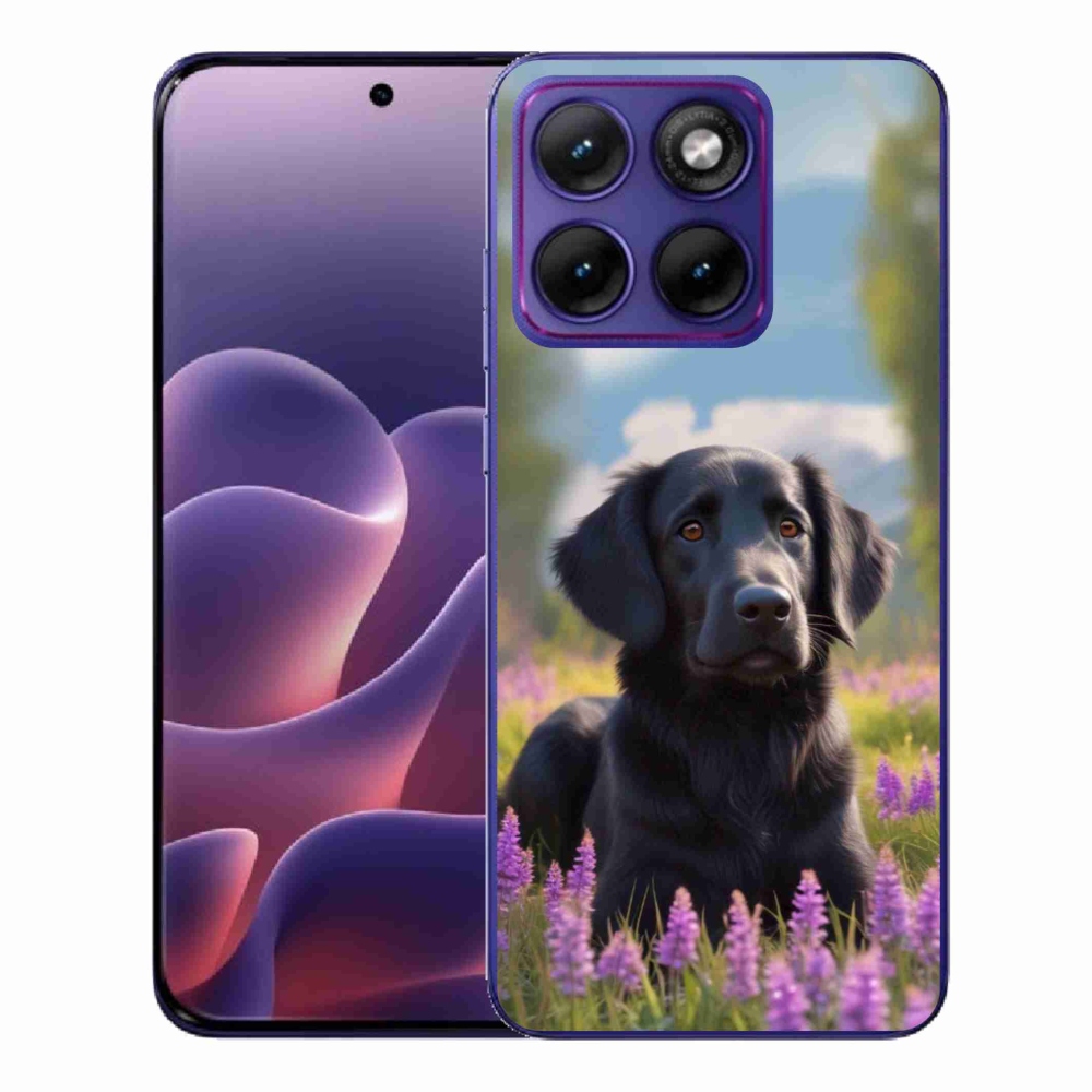Gelový kryt mmCase na Motorola Edge 70 Fusion - elegantní černý retrívr