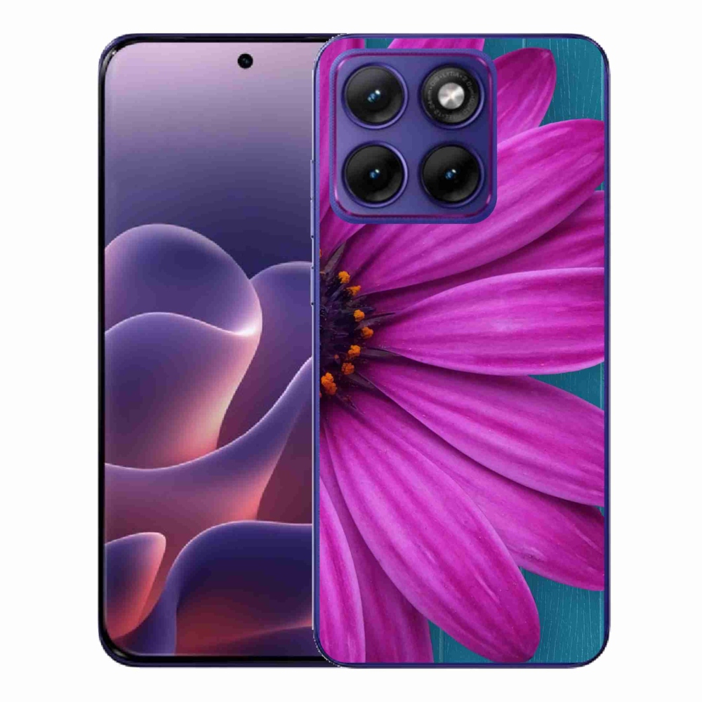 Gelový kryt mmCase na Motorola Edge 70 Fusion - fialová kopretina