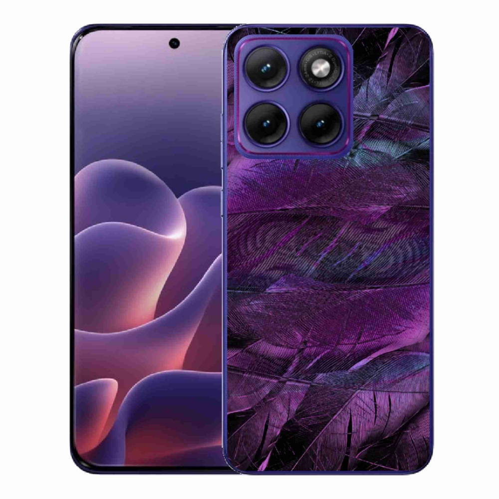 Gelový kryt mmCase na Motorola Edge 70 Fusion - fialová pírka