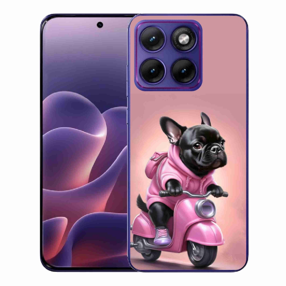Gelový kryt mmCase na Motorola Edge 70 Fusion - francouzský buldoček na skútru