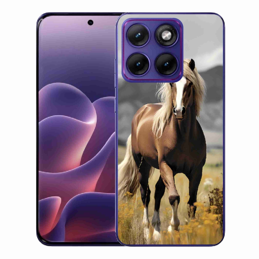 Gelový kryt mmCase na Motorola Edge 70 Fusion - hnědý kůň 1