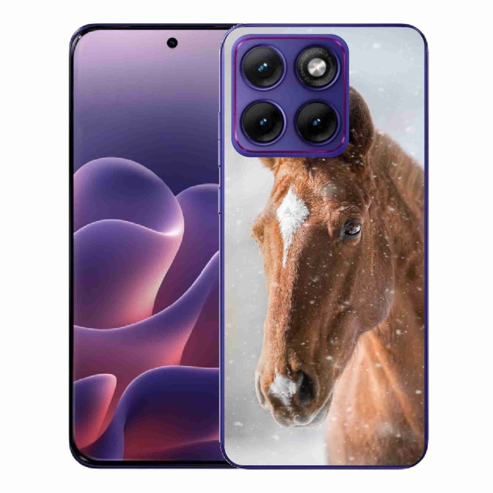 Gelový kryt mmCase na Motorola Edge 70 Fusion - hnědý kůň 2