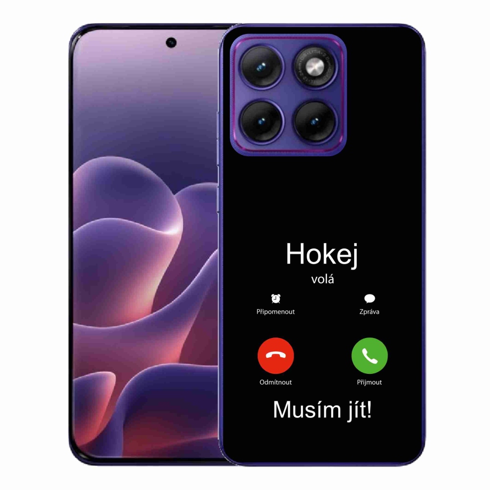 Gelový kryt mmCase na Motorola Edge 70 Fusion - hokej volá černé pozadí