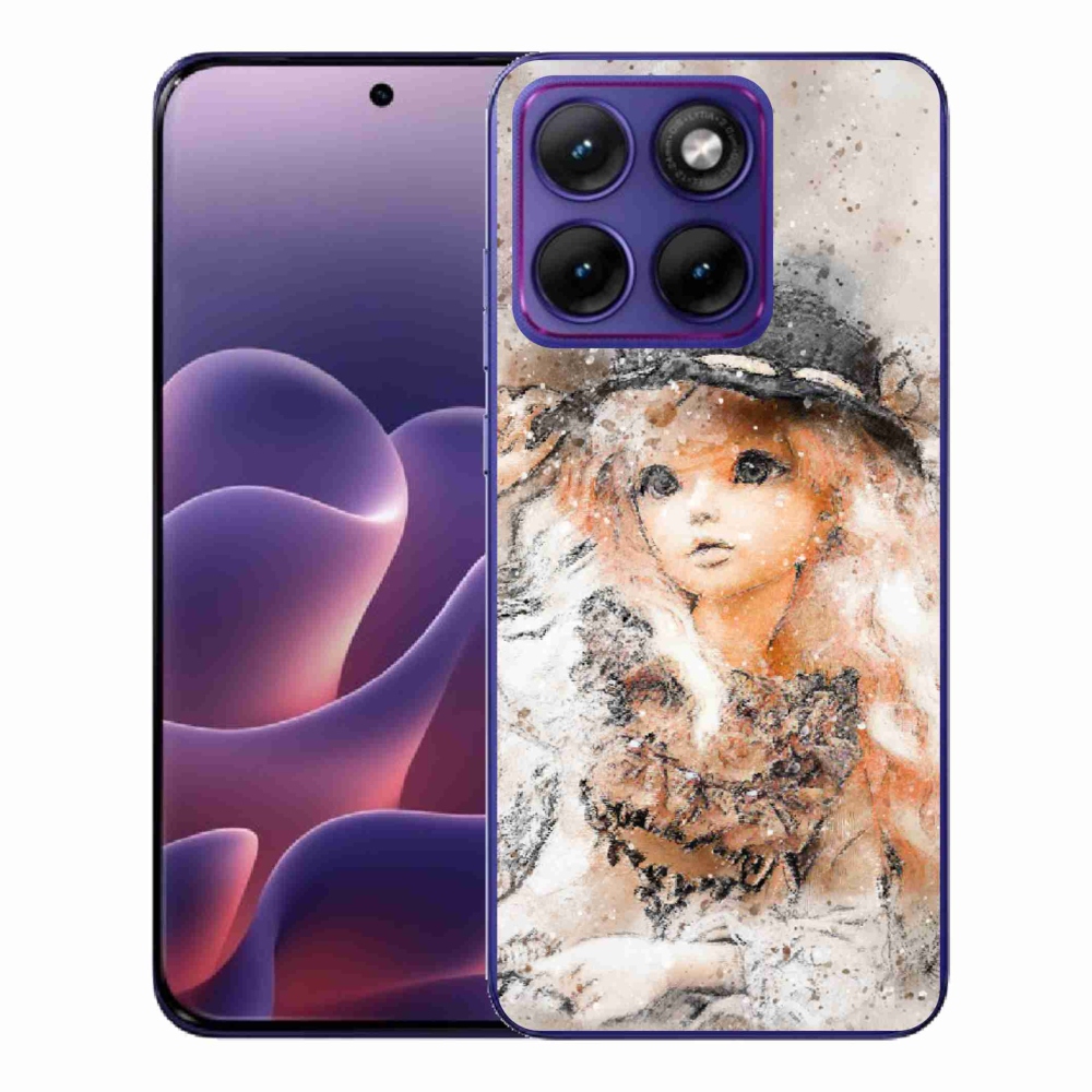 Gelový kryt mmCase na Motorola Edge 70 Fusion - holčička s kloboukem