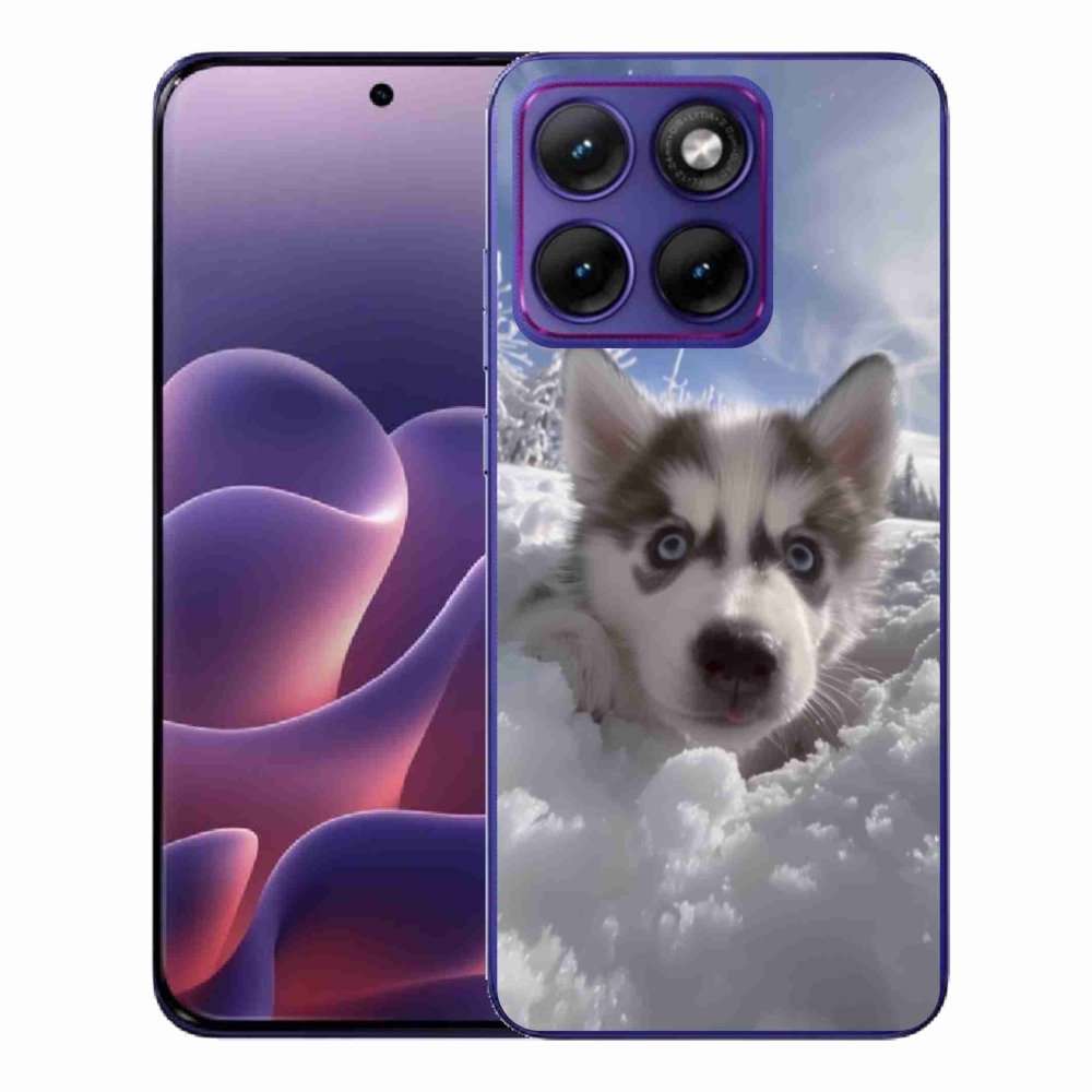 Gelový kryt mmCase na Motorola Edge 70 Fusion - husky ve sněhu