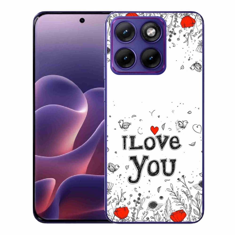 Gelový kryt mmCase na Motorola Edge 70 Fusion - I love you bílé pozadí