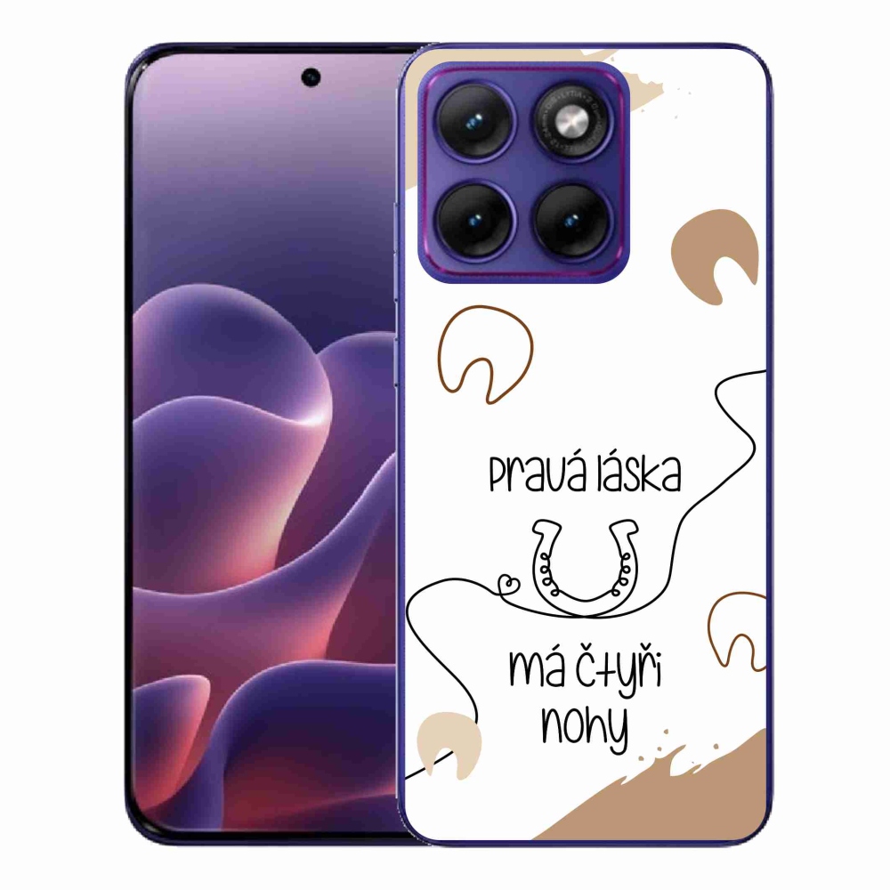 Gelový kryt mmCase na Motorola Edge 70 Fusion - koňský motiv bílé pozadí
