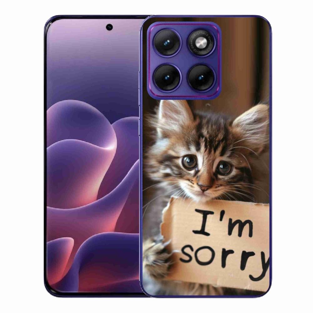 Gelový kryt mmCase na Motorola Edge 70 Fusion - kočíčí omluva