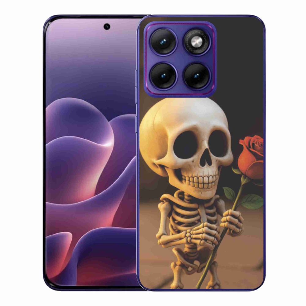 Gelový kryt mmCase na Motorola Edge 70 Fusion - kostlivec s růží