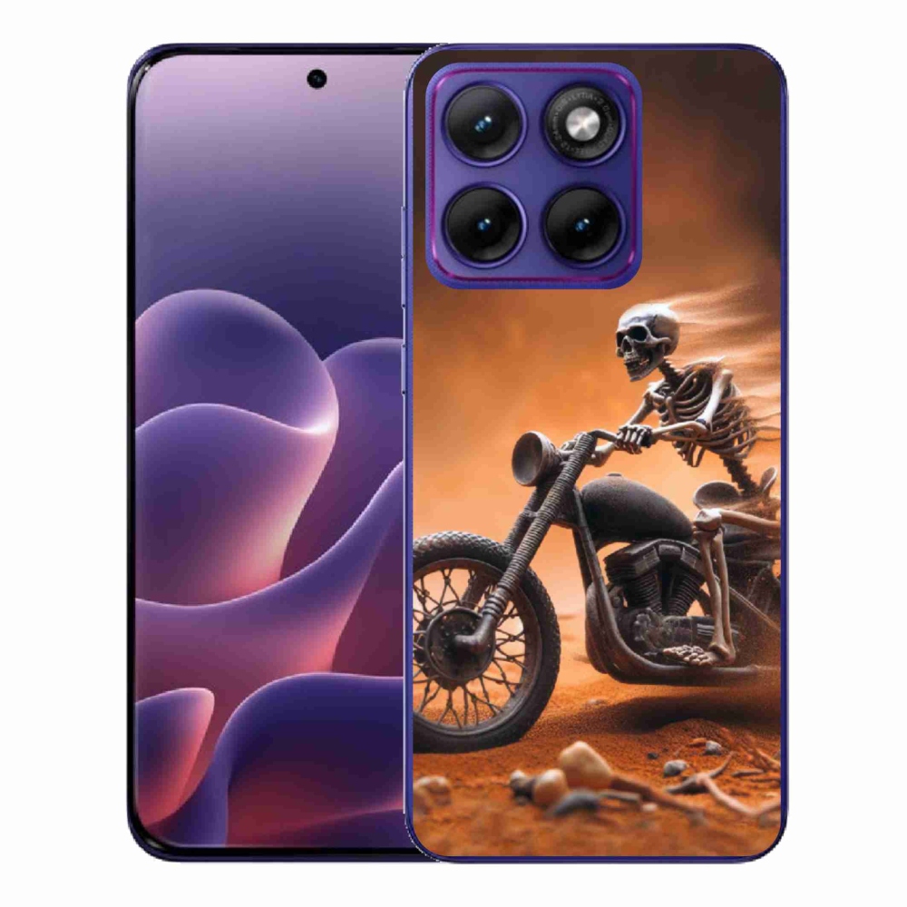 Gelový kryt mmCase na Motorola Edge 70 Fusion - kostra na motorce