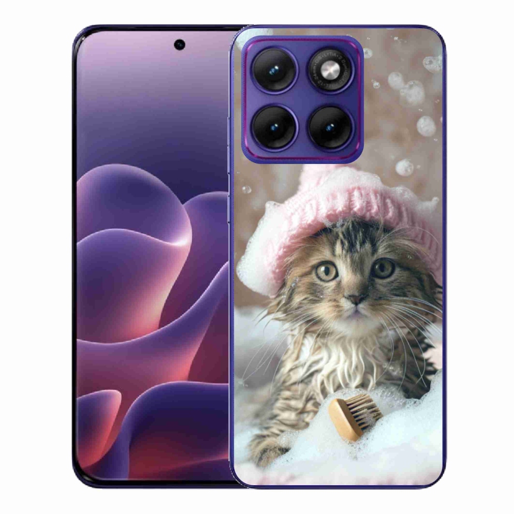 Gelový kryt mmCase na Motorola Edge 70 Fusion - kotě a koupel