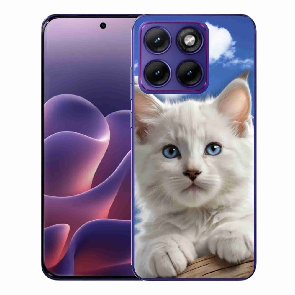 Gelový kryt mmCase na Motorola Edge 70 Fusion - kotě a oblaka