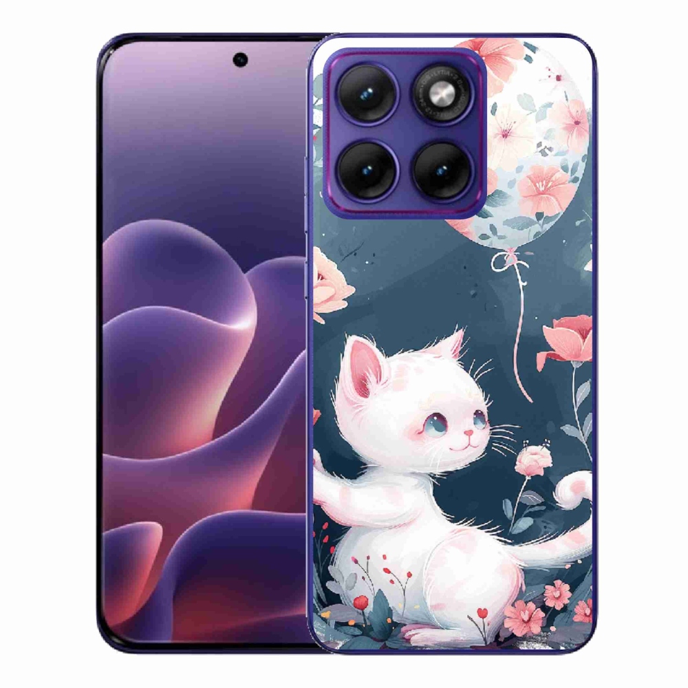 Gelový kryt mmCase na Motorola Edge 70 Fusion - kotě s balónkem