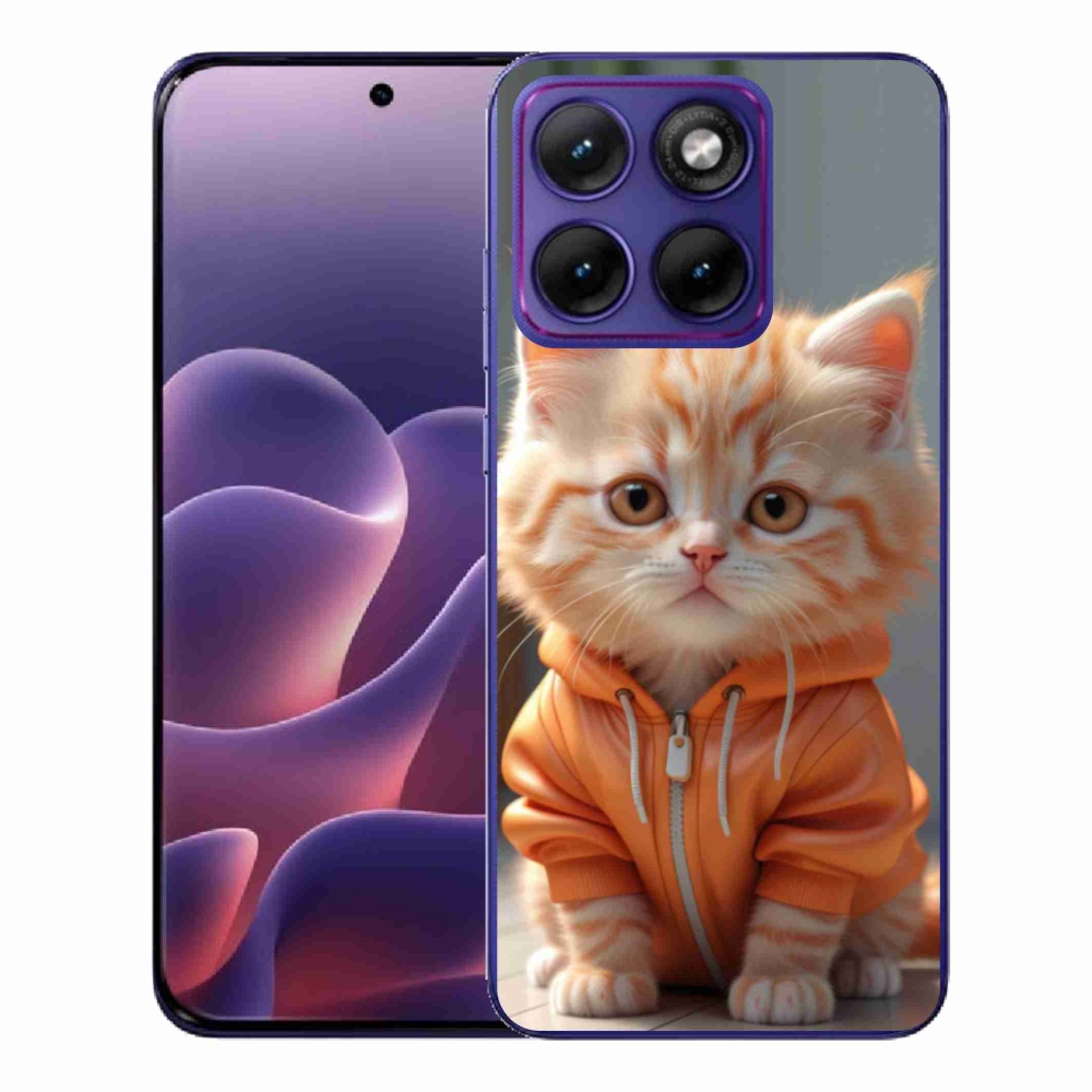 Gelový kryt mmCase na Motorola Edge 70 Fusion - kotě v mikině