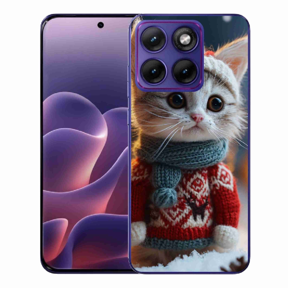 Gelový kryt mmCase na Motorola Edge 70 Fusion - kotě ve svetru