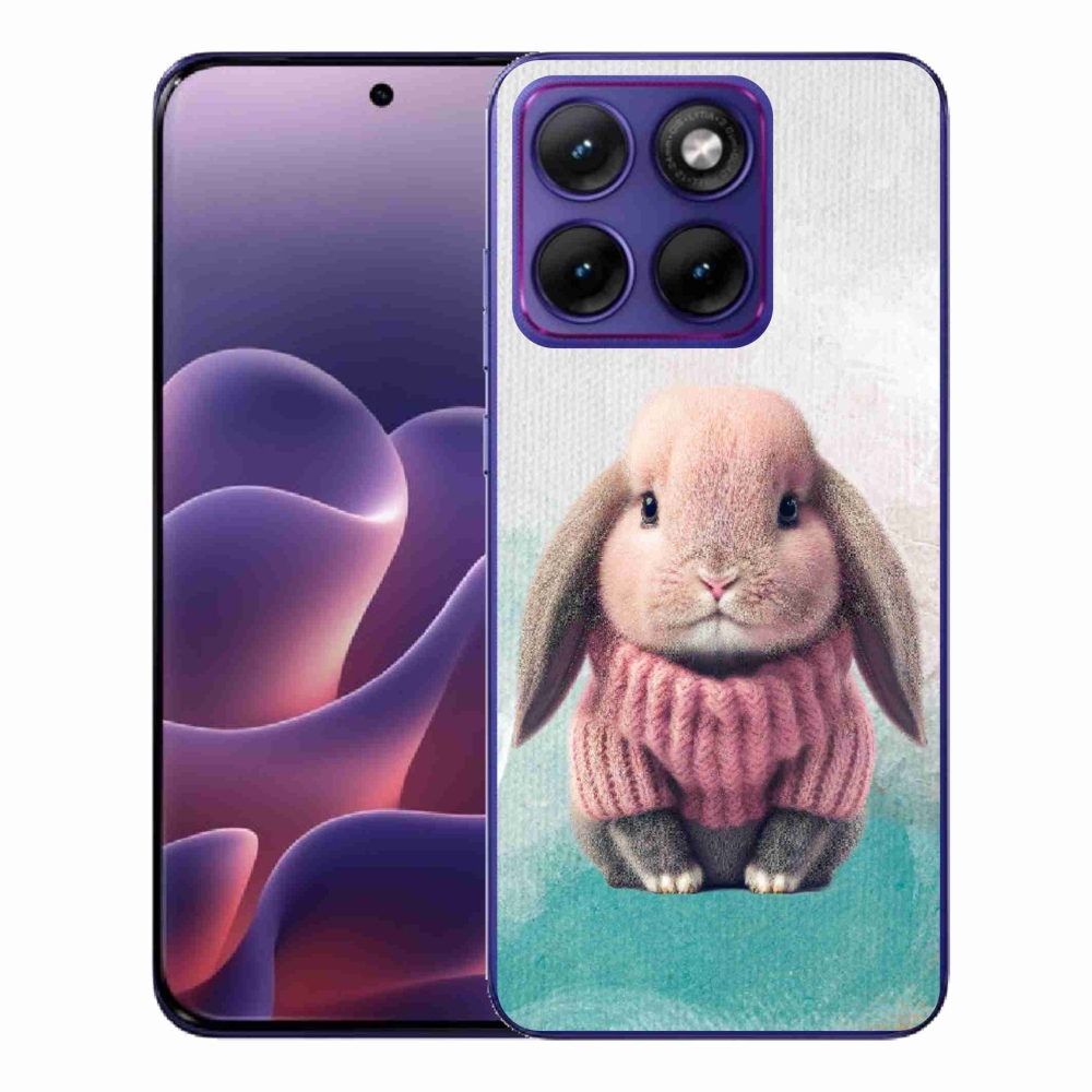 Gelový kryt mmCase na Motorola Edge 70 Fusion - králíček ve svetru