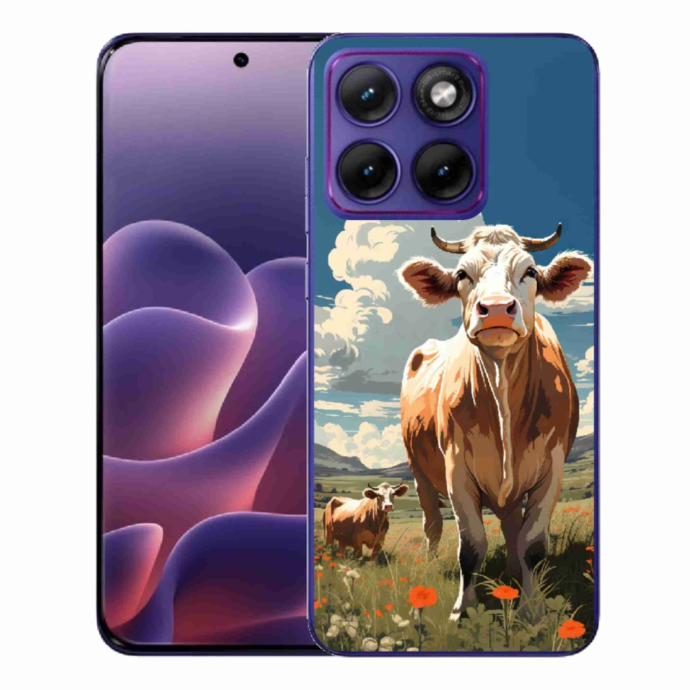 Gelový kryt mmCase na Motorola Edge 70 Fusion - krávy na louce