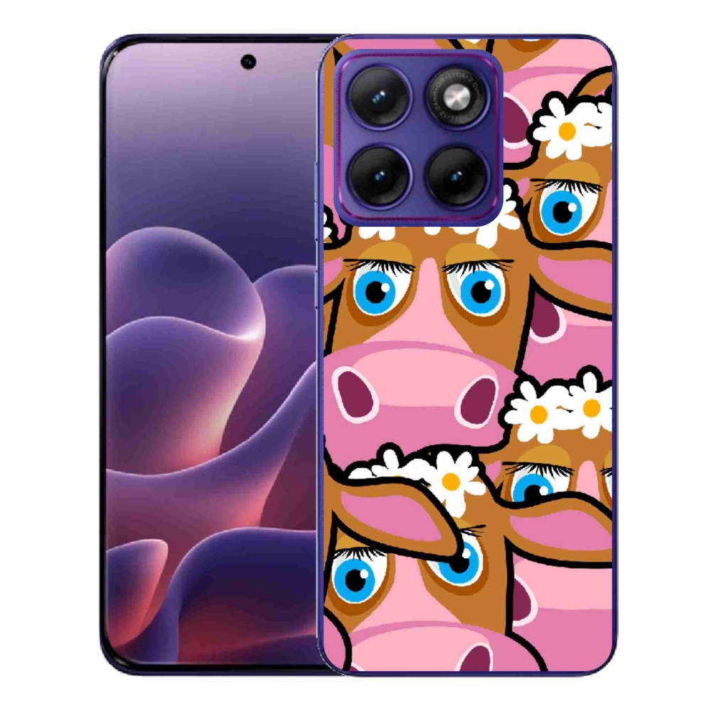 Gelový kryt mmCase na Motorola Edge 70 Fusion - kreslené kravičky