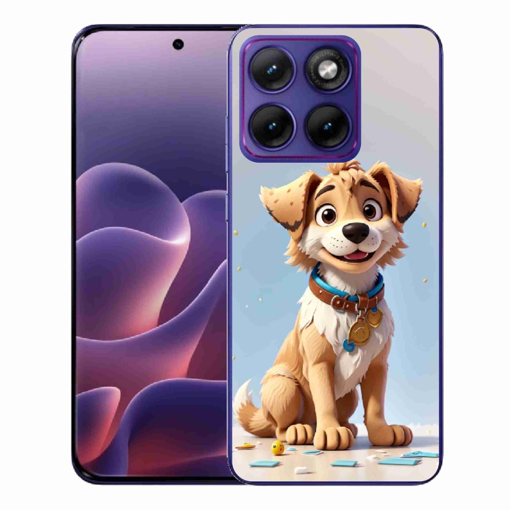 Gelový kryt mmCase na Motorola Edge 70 Fusion - kreslené štěně