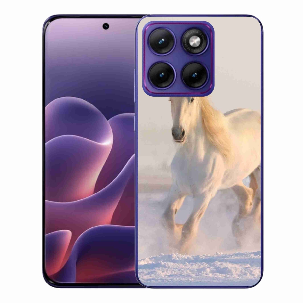 Gelový kryt mmCase na Motorola Edge 70 Fusion - kůň ve sněhu