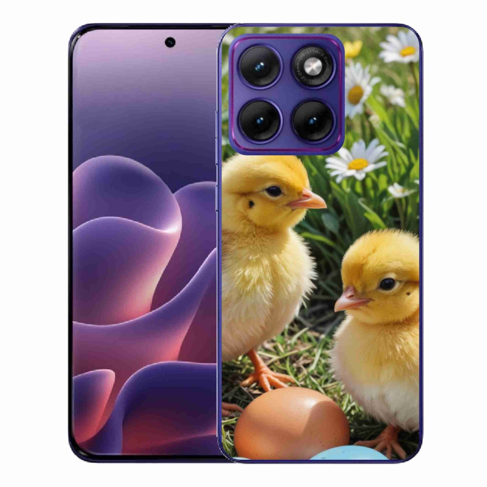 Gelový kryt mmCase na Motorola Edge 70 Fusion - kuřátka