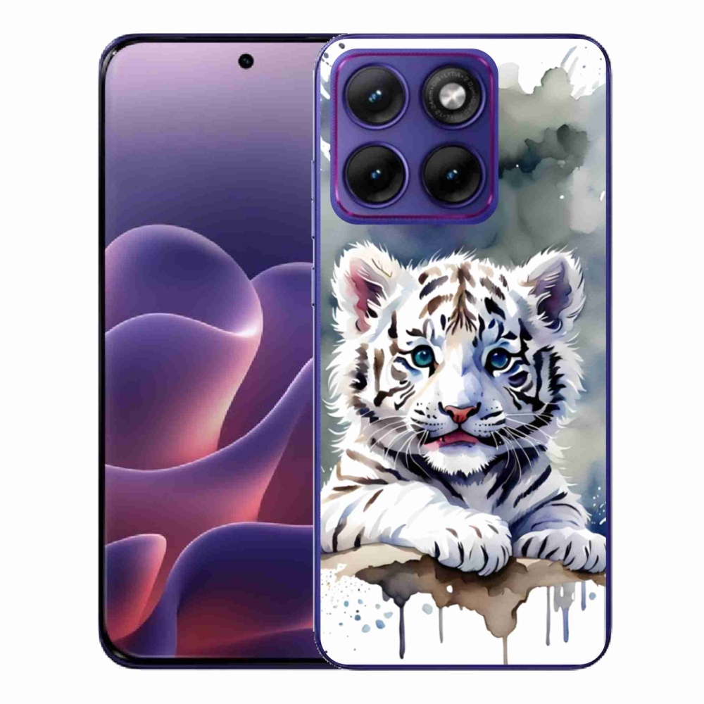 Gelový kryt mmCase na Motorola Edge 70 Fusion - mládě bílého tygra