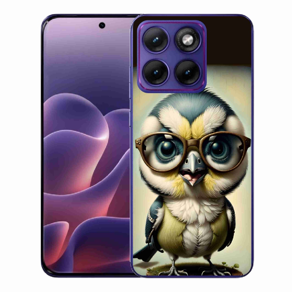 Gelový kryt mmCase na Motorola Edge 70 Fusion - mládě s brýlemi