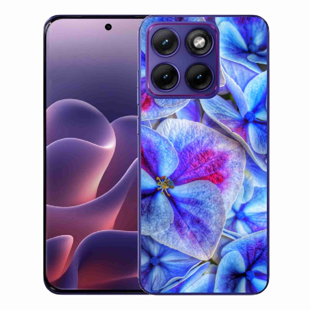 Gelový kryt mmCase na Motorola Edge 70 Fusion - modré květy 1