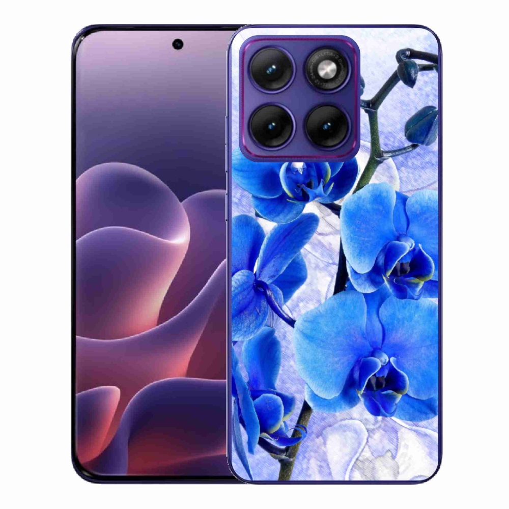 Gelový kryt mmCase na Motorola Edge 70 Fusion - modré květy