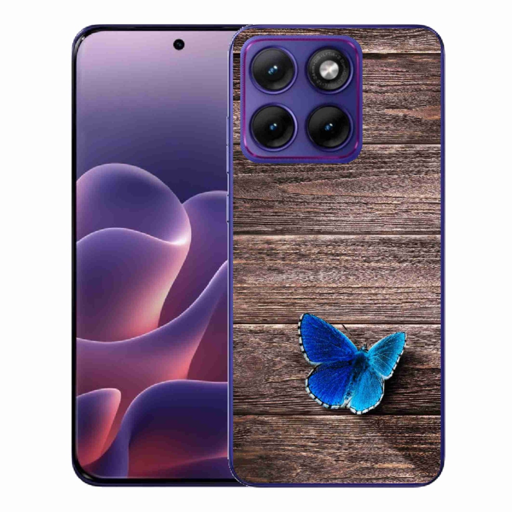 Gelový kryt mmCase na Motorola Edge 70 Fusion - modrý motýl 1
