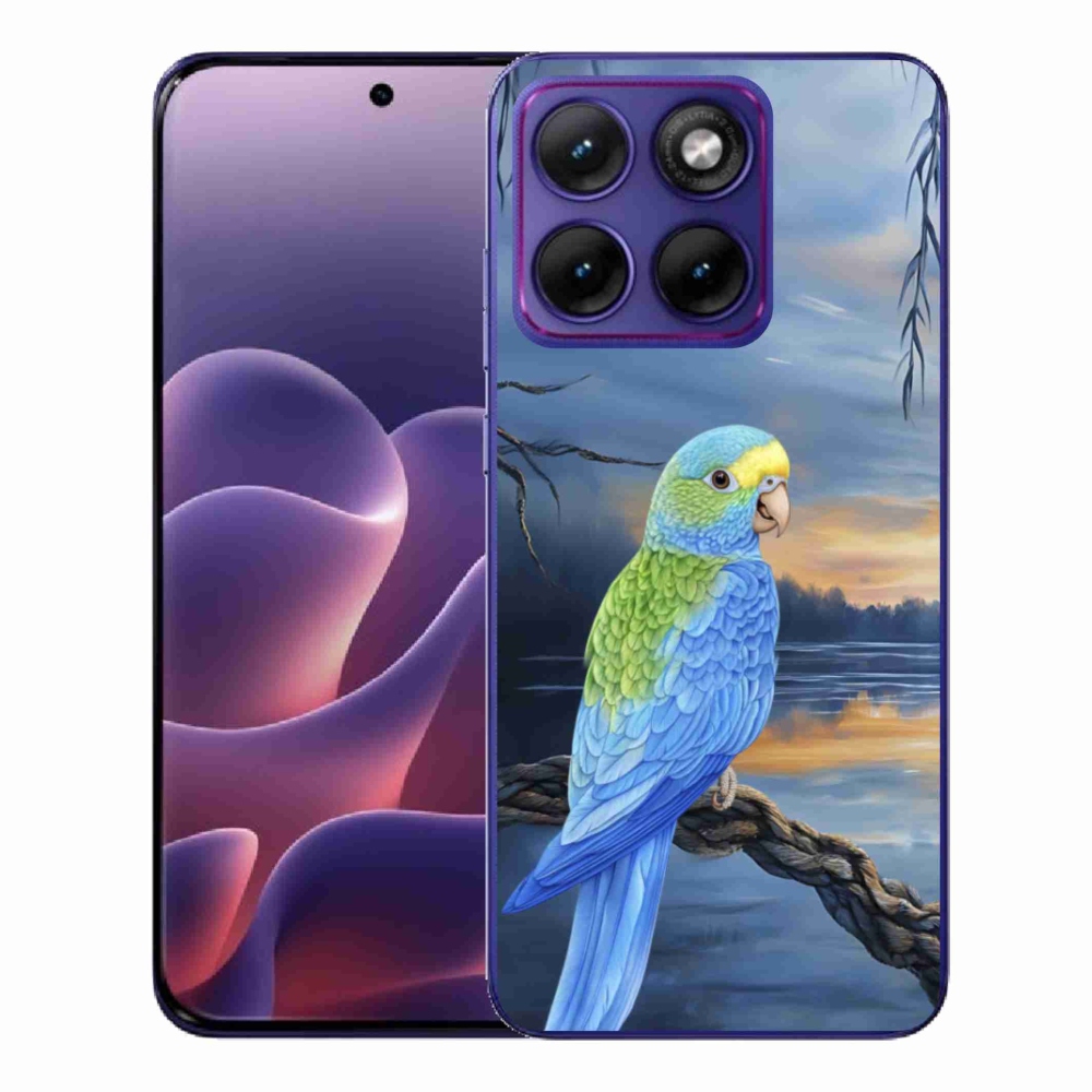 Gelový kryt mmCase na Motorola Edge 70 Fusion - modrý papoušek