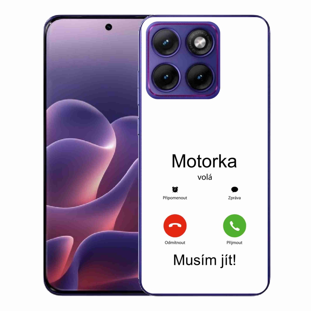 Gelový kryt mmCase na Motorola Edge 70 Fusion - motorka volá bílé pozadí