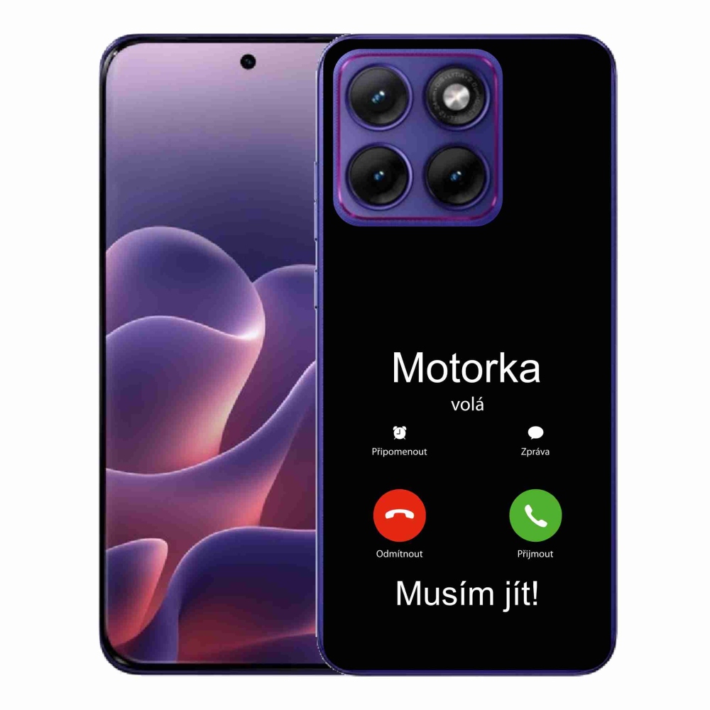 Gelový kryt mmCase na Motorola Edge 70 Fusion - motorka volá černé pozadí
