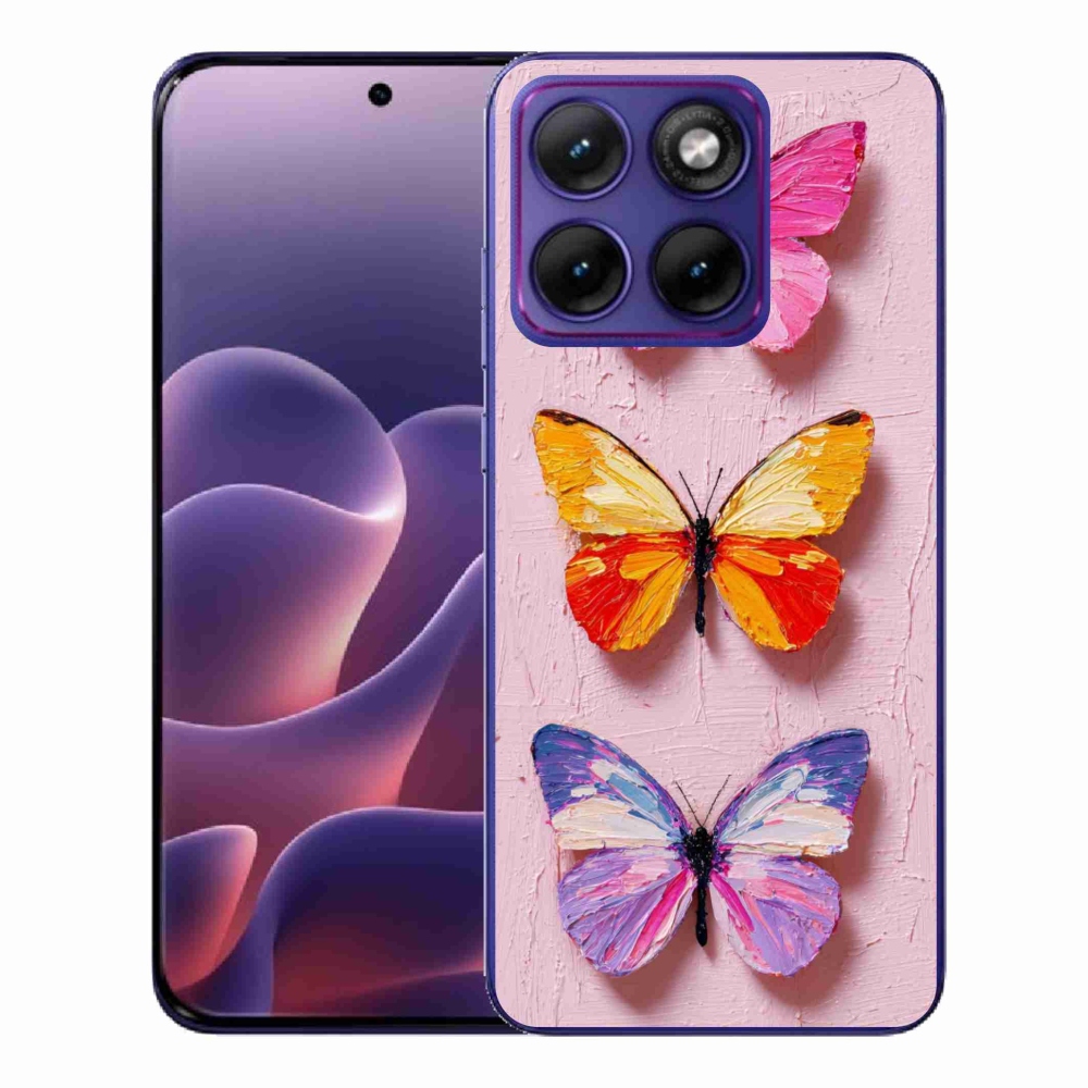 Gelový kryt mmCase na Motorola Edge 70 Fusion - motýlí trojice
