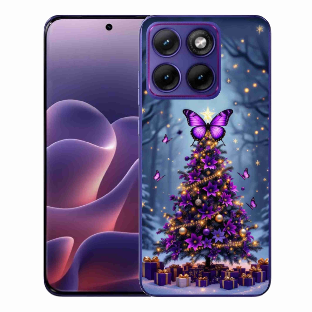 Gelový kryt mmCase na Motorola Edge 70 Fusion - motýlí vánoční stromek