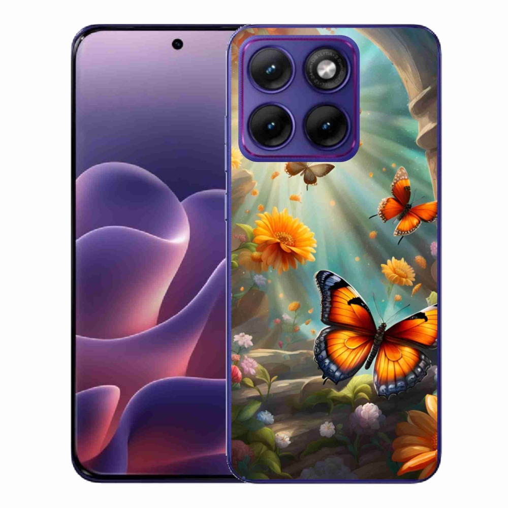 Gelový kryt mmCase na Motorola Edge 70 Fusion - motýlí zahrada 2