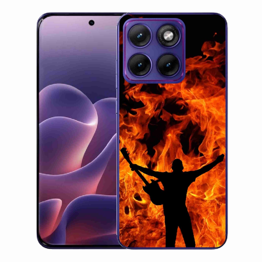 Gelový kryt mmCase na Motorola Edge 70 Fusion - muzikant a oheň