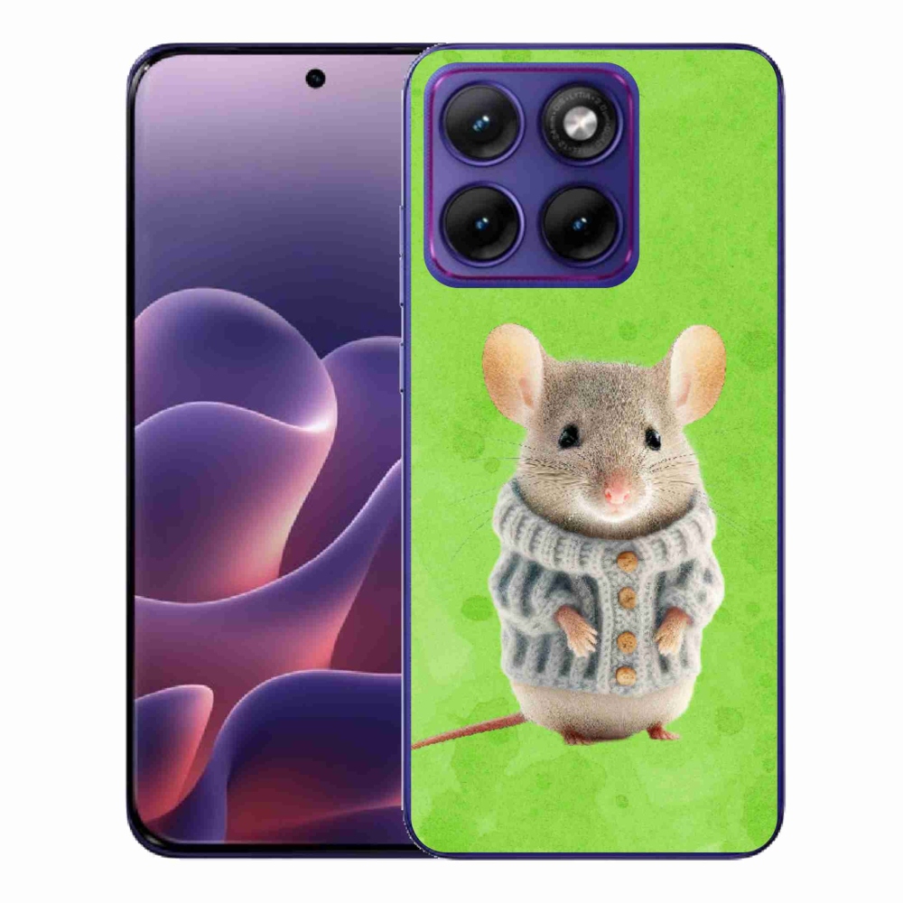 Gelový kryt mmCase na Motorola Edge 70 Fusion - myška ve svetru