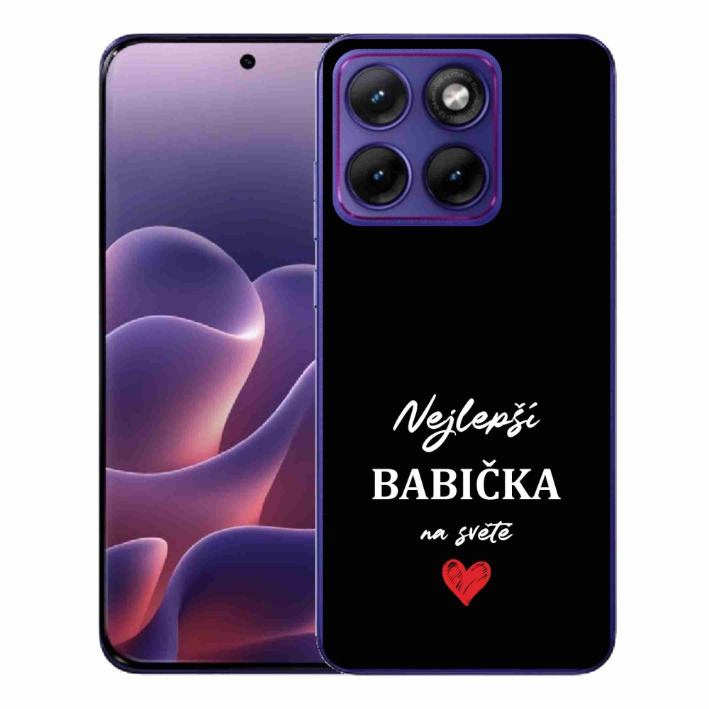 Gelový kryt mmCase na Motorola Edge 70 Fusion - nejlepší babička 1 černé pozadí