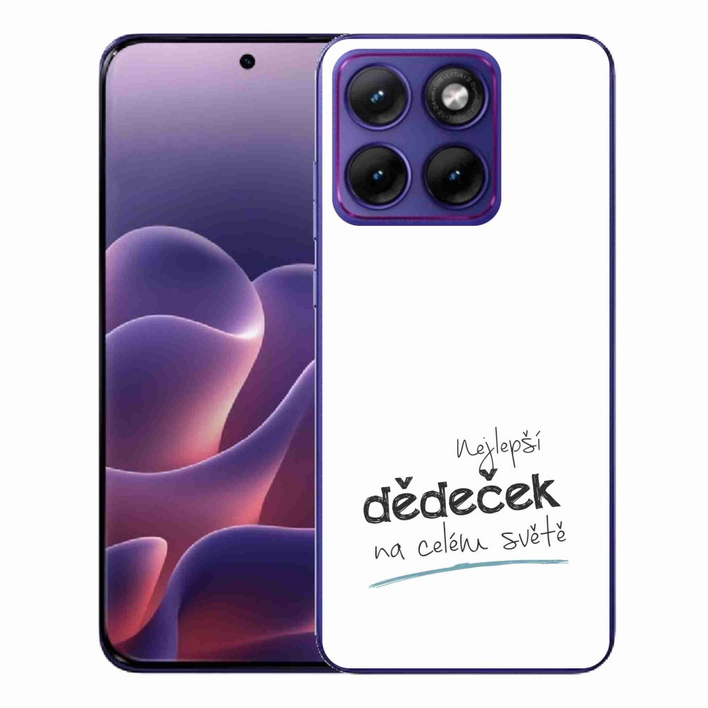 Gelový kryt mmCase na Motorola Edge 70 Fusion - nejlepší dědeček 3 bílé pozadí